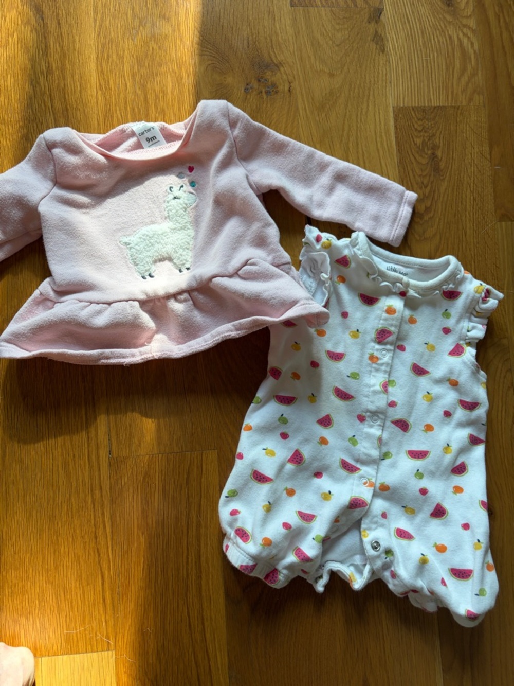 Bundle of 6-9m summer romper and sweater